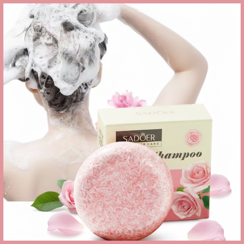 Bar Soap Shampoo Solid - صابون شامبو صلب بالورد للتنظيف العميق